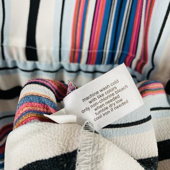 Lane Bryant Size 18 20 Striped Split Neck Button Front Peplum Top - Picture 7 of 7